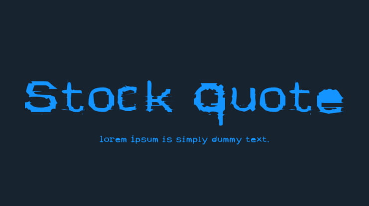 Stock Quote Font