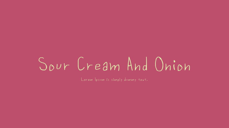 Sour Cream And Onion Font