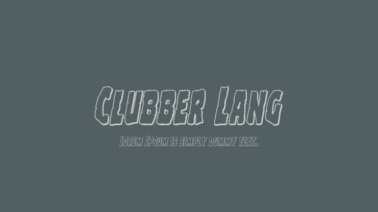 Clubber Lang Font Family