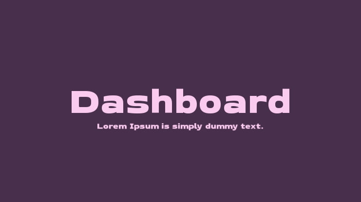 Dashboard Font