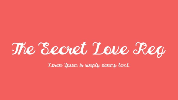 The Secret Love Reg Font Family
