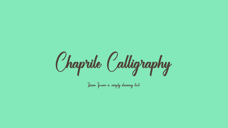 Chaprile Calligraphy Font