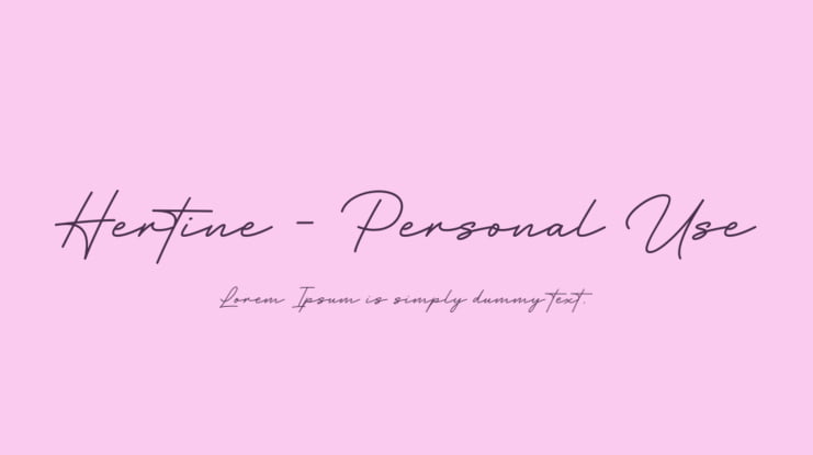 Hertine - Personal Use Font