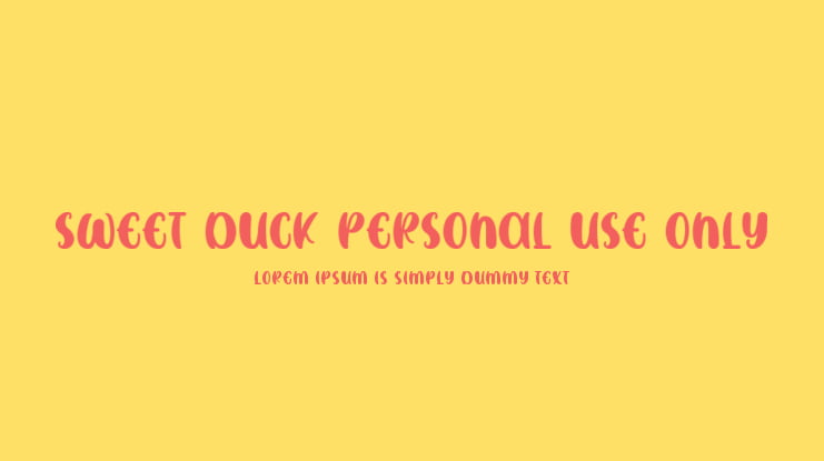 SWEET DUCK Personal Use Only Font Family