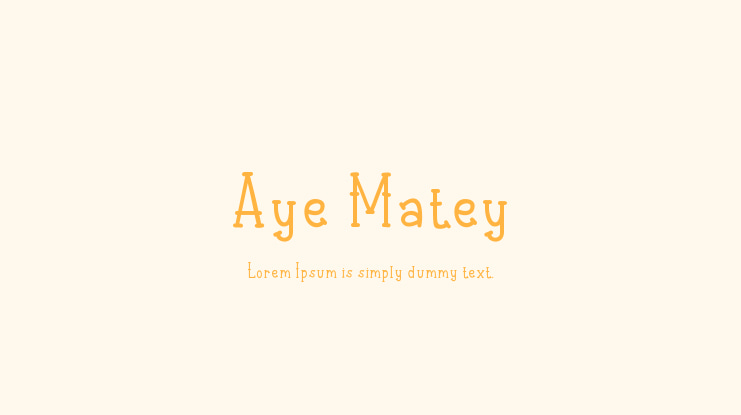 Aye Matey Font