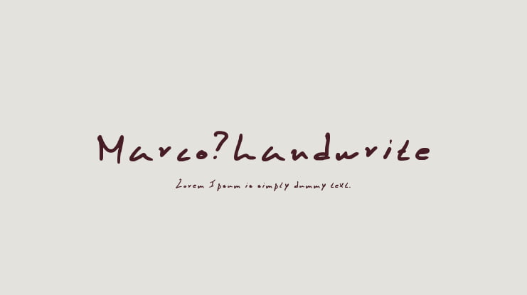 Marco_handwrite Font