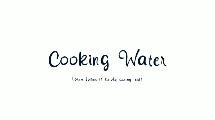 Cooking Water Font