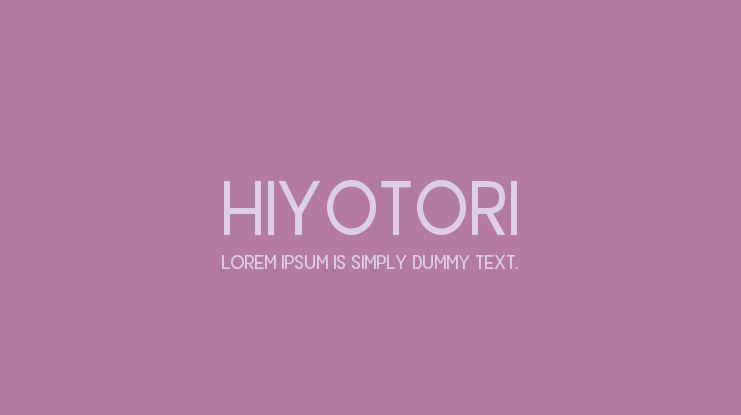 Hiyotori Font Family