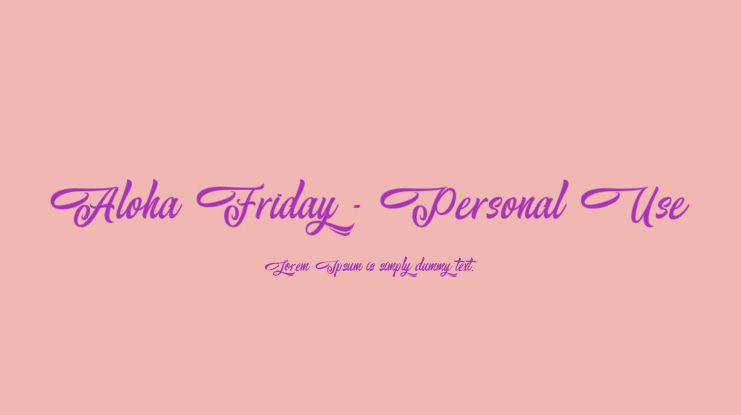 Aloha Friday - Personal Use Font