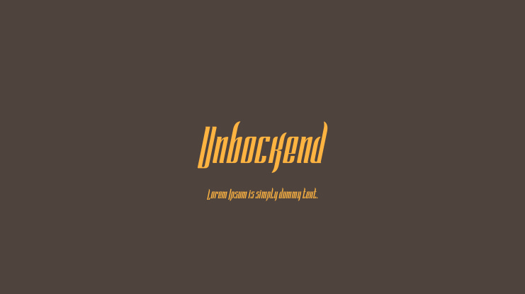 Unbockend Font