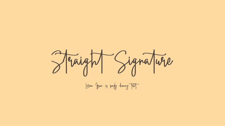 Straight Signature Font