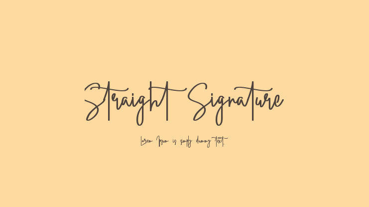 Straight Signature Font