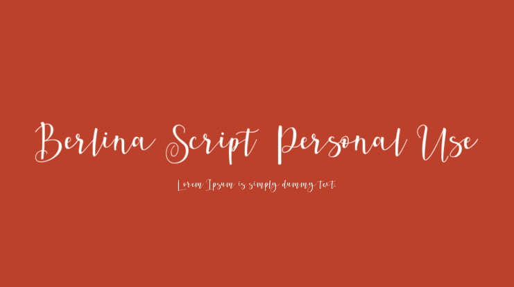 Berlina Script  Personal Use Font