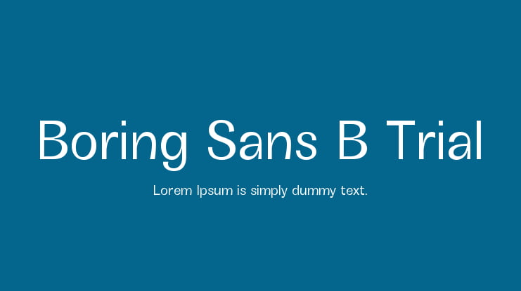 Boring Sans B Trial Font Family