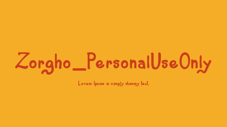 Zorgho_PersonalUseOnly Font