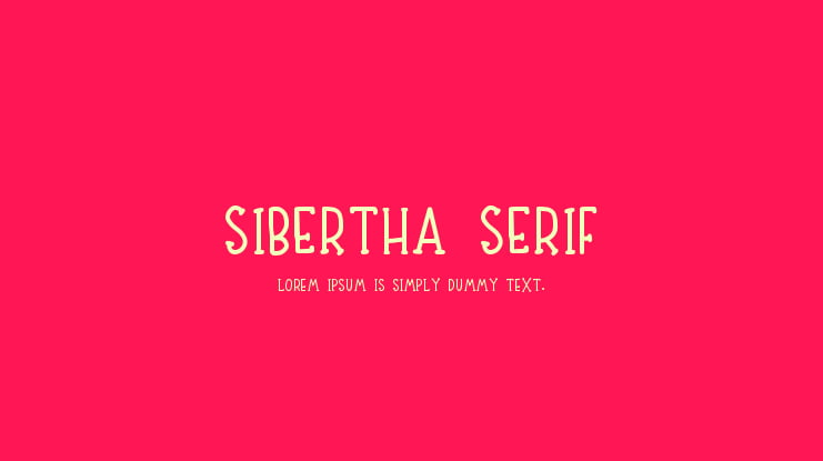 Sibertha serif Font