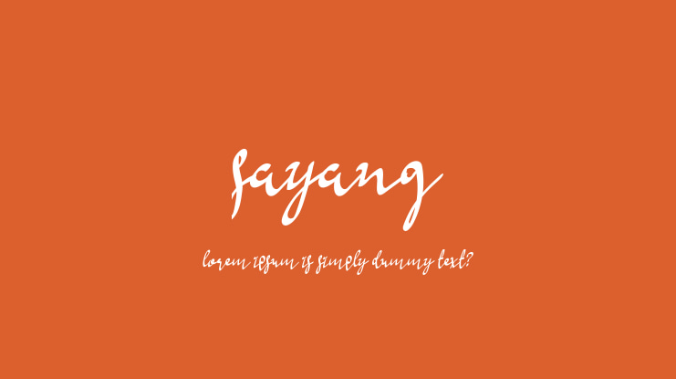 Sayang Font