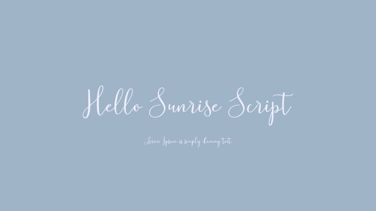 Hello Sunrise Script Font