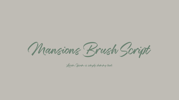 Mansions Brush Script Font