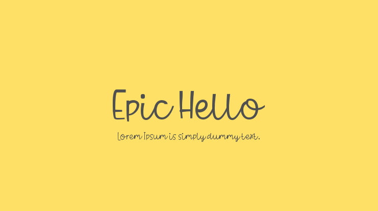 Epic Hello Font