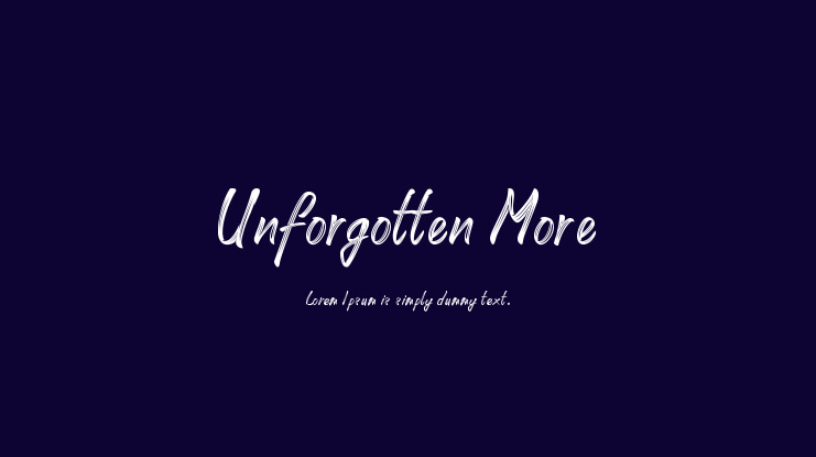 Unforgotten More Font