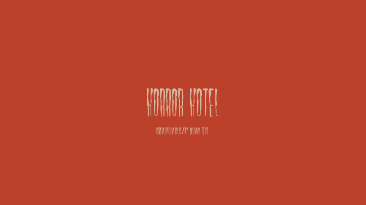 Horror Hotel Font