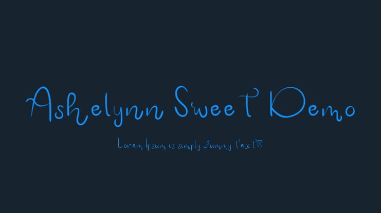 Ashelynn Sweet Demo Font Family