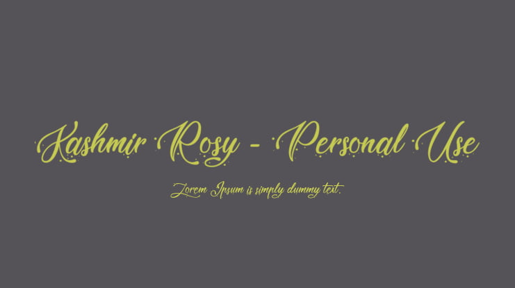 Kashmir Rosy - Personal Use Font