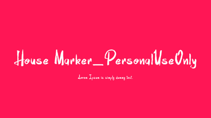 House Marker_PersonalUseOnly Font