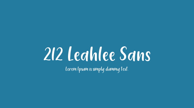 212 Leahlee Sans Font