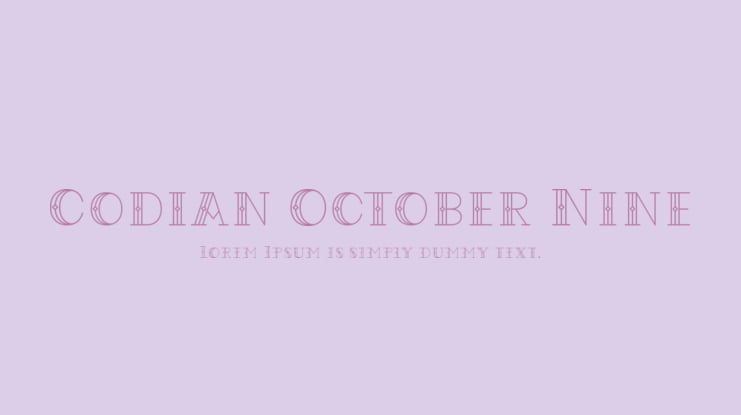 Codian October Nine Font