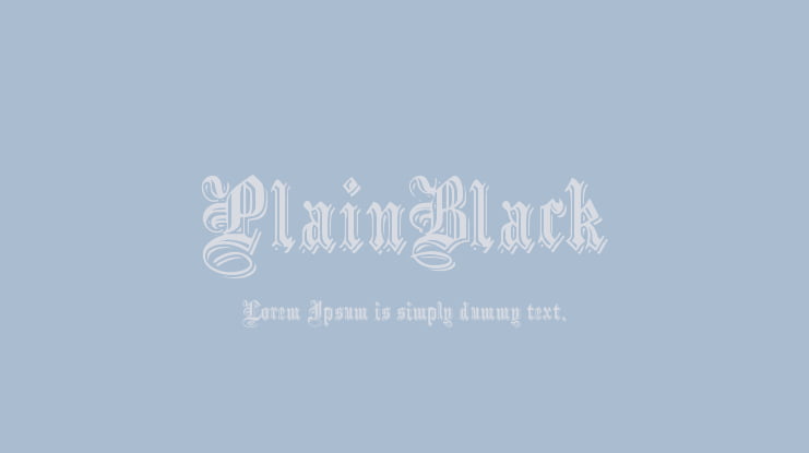 PlainBlack Font Family
