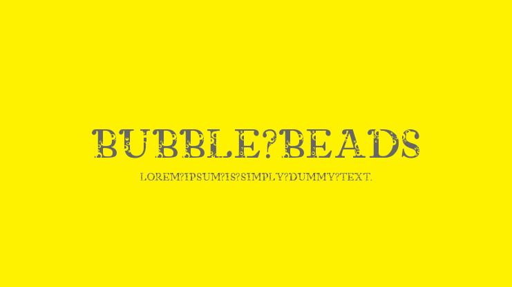 Bubble Beads Font