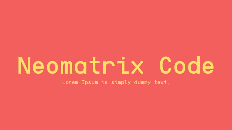 Neomatrix Code Font