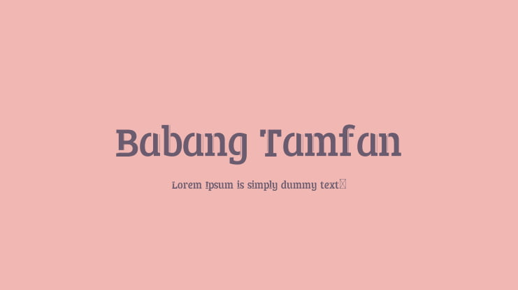 Babang Tamfan Font
