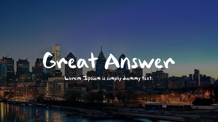 Great Answer Font