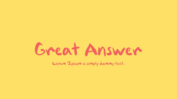 Great Answer Font