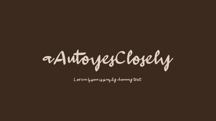 aAutoyesClosely Font