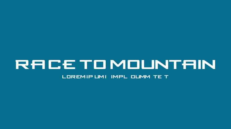 RACE to MOUNTAIN Font