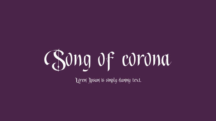 Song of corona Font