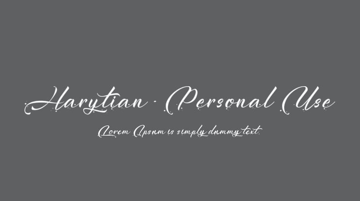 Harytian - Personal Use Font