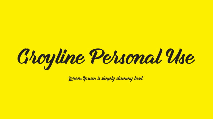 Groyline Personal Use Font