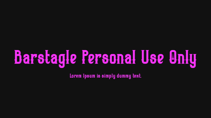 Barstagle Personal Use Only Font