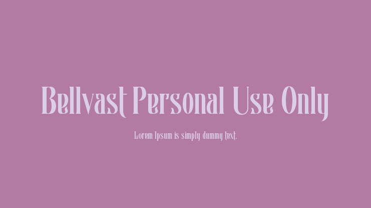 Bellvast Personal Use Only Font