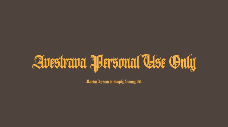 Avestrava Personal Use Only Font