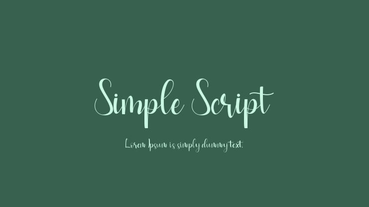 Simple Script Font