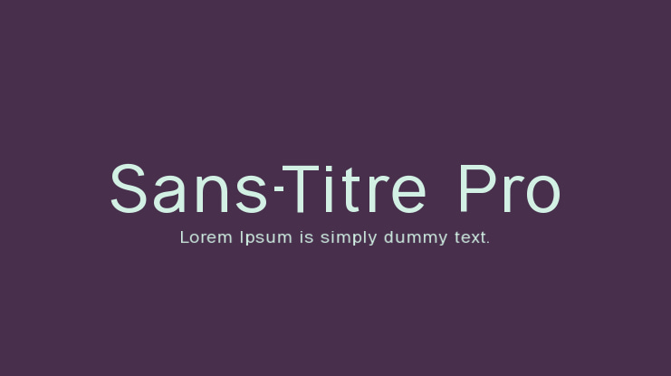 Sans-Titre Pro Font