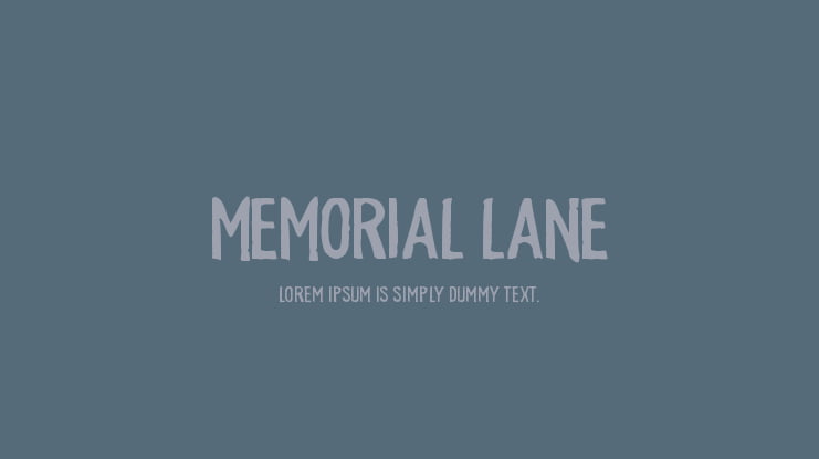 Memorial Lane Font