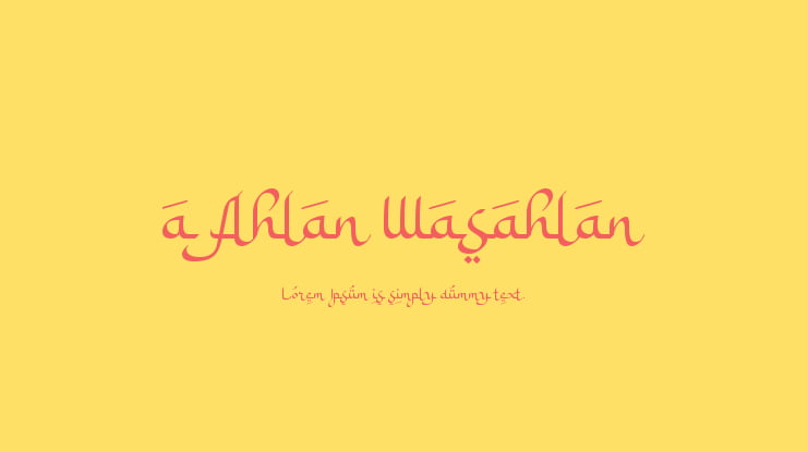 a Ahlan Wasahlan Font