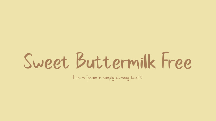 Sweet Buttermilk Free Font Family